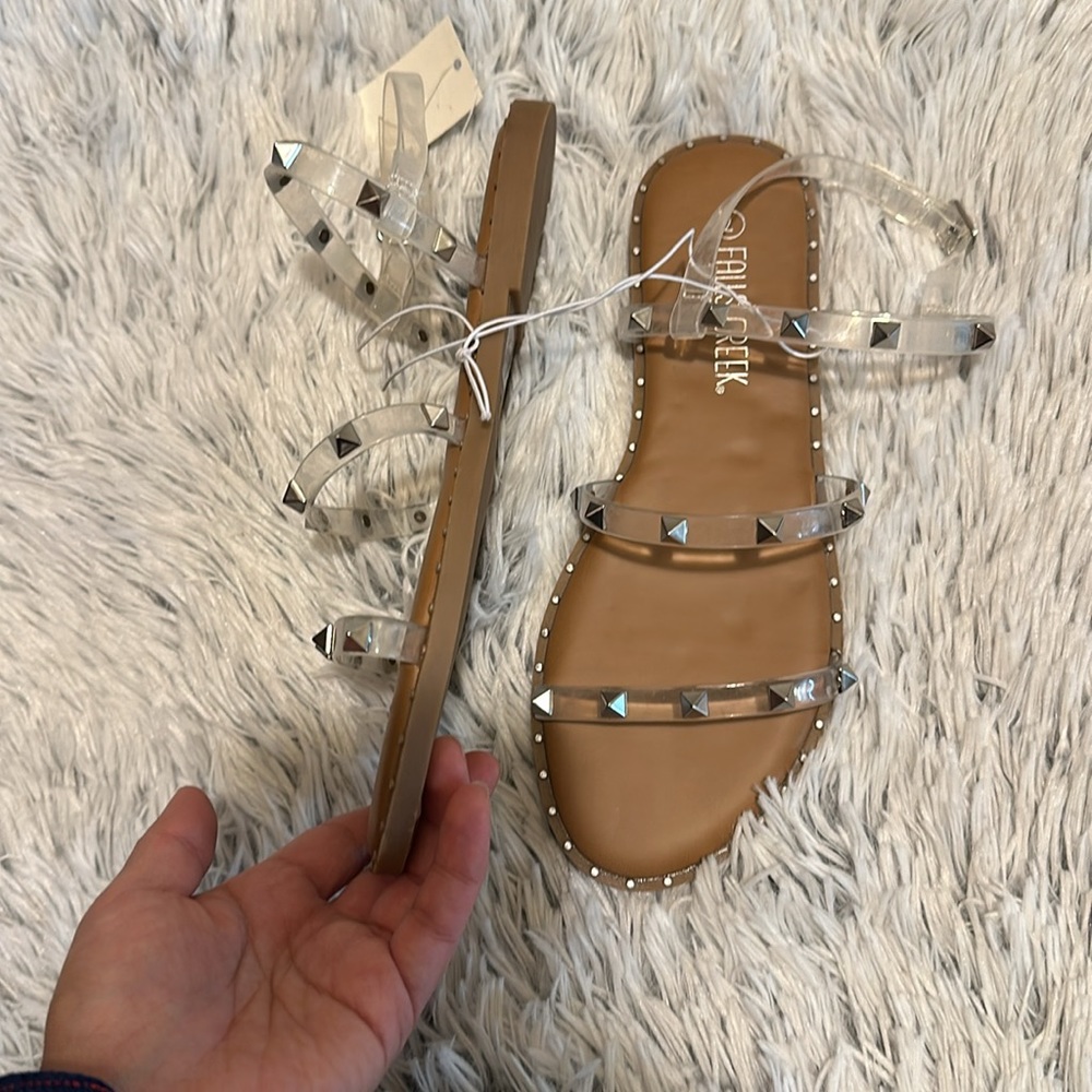 Falls Creek Women’s Clear Strap Studded Sandals - Picture 4 of 6